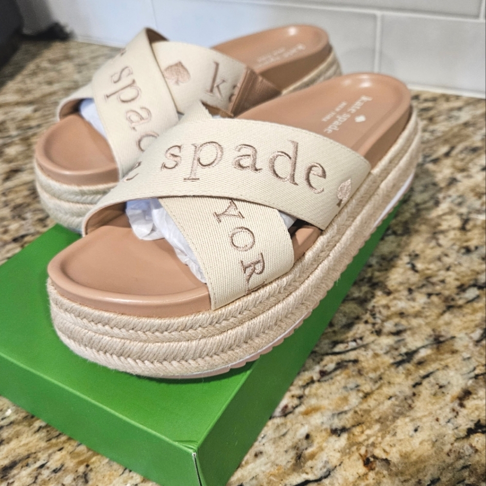 Kate Spade ♣️ Tan Espadrille Shoes Slip-On Style